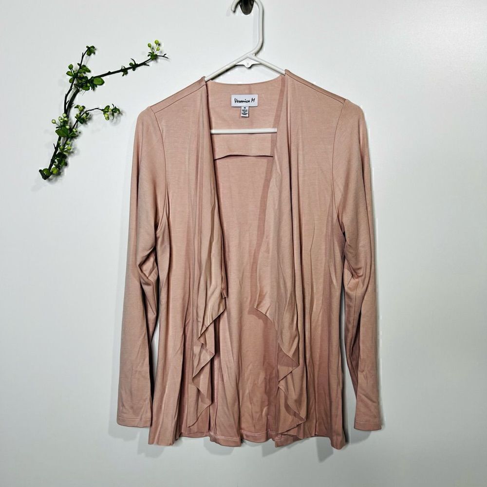 Veronica M Open Drape Front Jacket Blush Pink - Picture 5 of 12